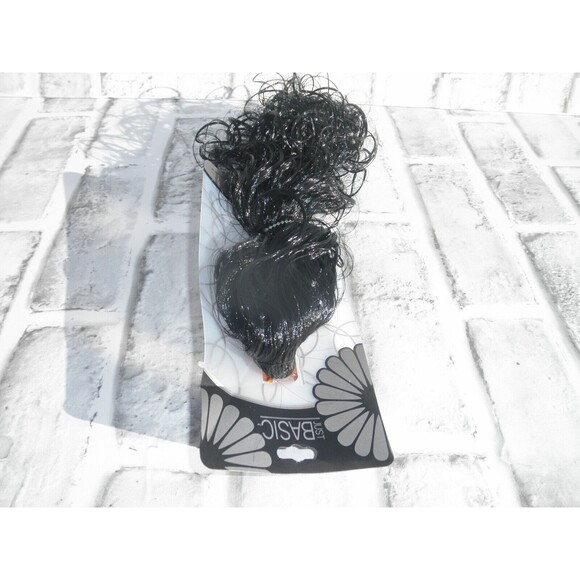 NEW JUST BASIC SYNTHETIC BLACK JAW CLAW CLIP CURLY PONY TAIL HAIR EXTENSION 11" - Picture 6 of 7